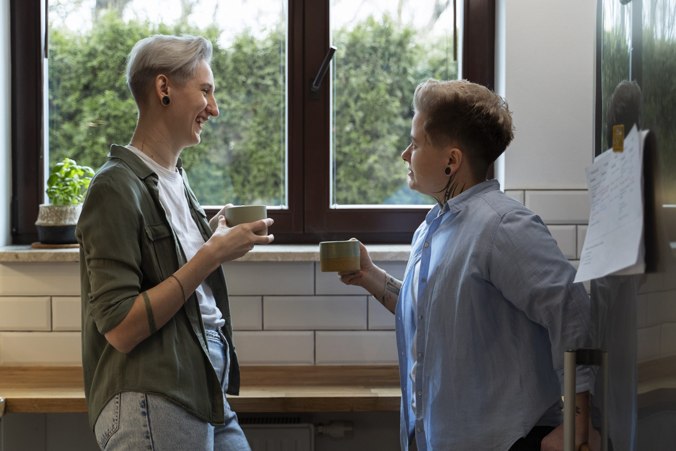 side-view-romantic-women-home